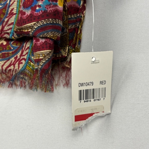 Cejon Scarf Wrap Shawl 70" X 44" NWT Fringe Fall colors Lightweight Paisley - Picture 8 of 10